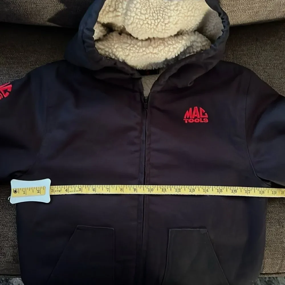 New Mac Tools Heavy Duty Zip Up Fleece Lined Kids Jacket Size 10/12 in Black